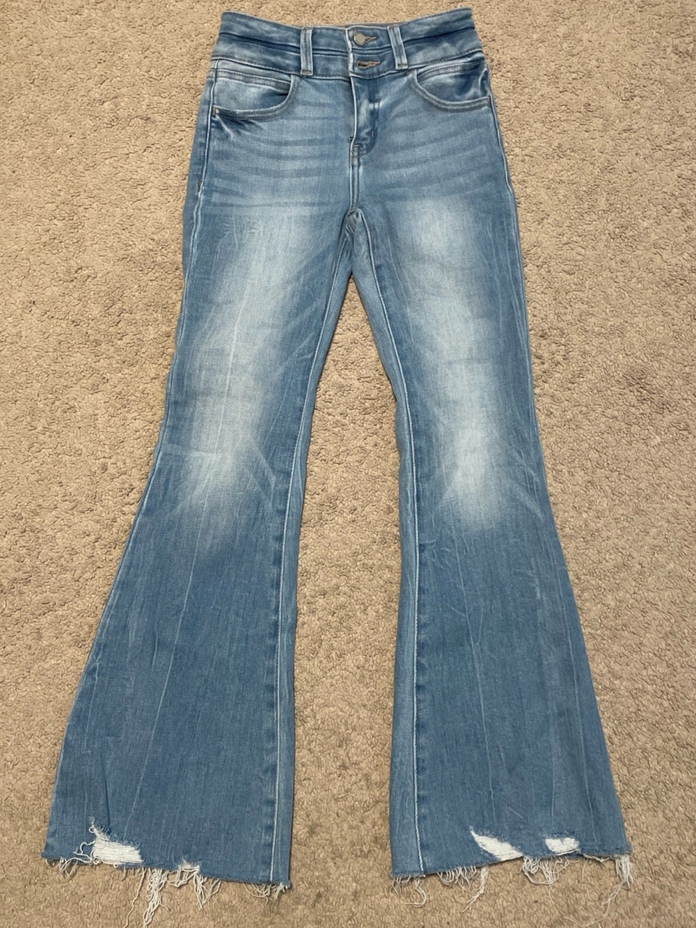 KanCan Girls High-Rise Flare Size 10 Jeans Medium Wash
